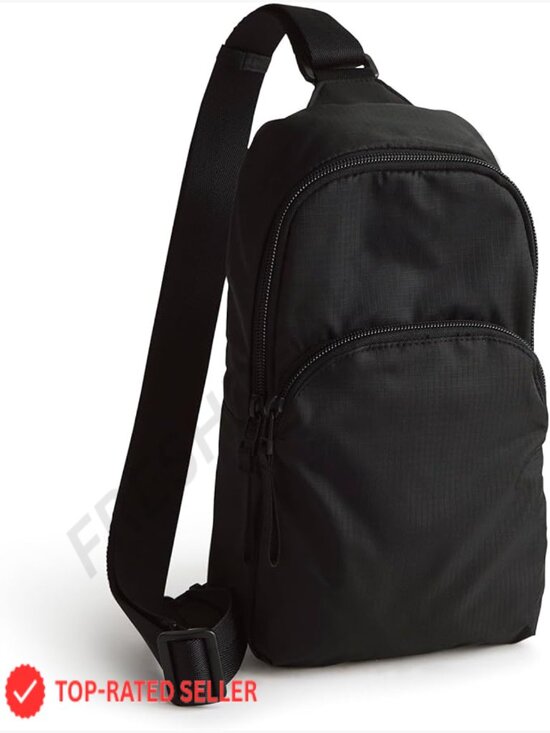 Sling Backpack Lightweight Ripstop Adjustable Strap Zip Compartments Travel main image 4